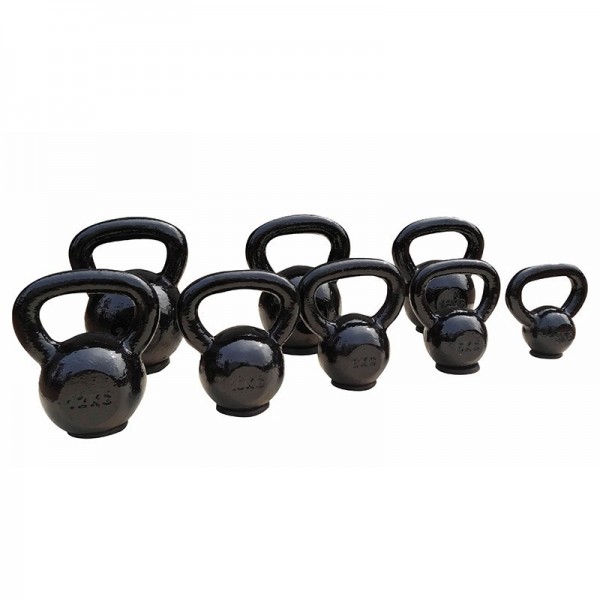 Kettlebell en fonte noire avec base...