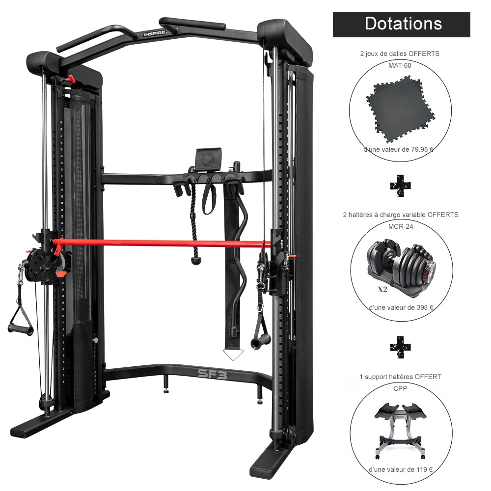 PACK Functional Trainer INSPIRE SF3 + 2 jeux de dalles MAT60 + 2